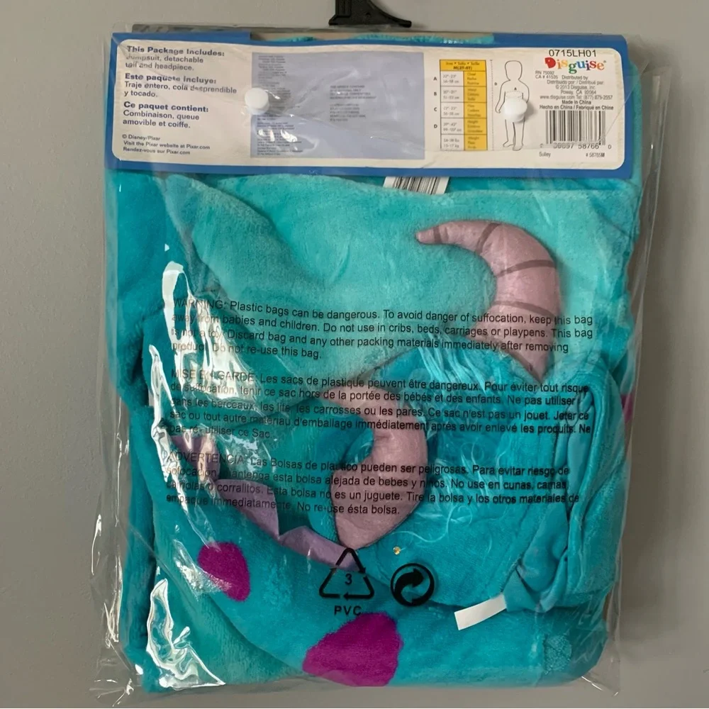 NIP. DISNEY Monsters Inc. Toddler Sulley Costume